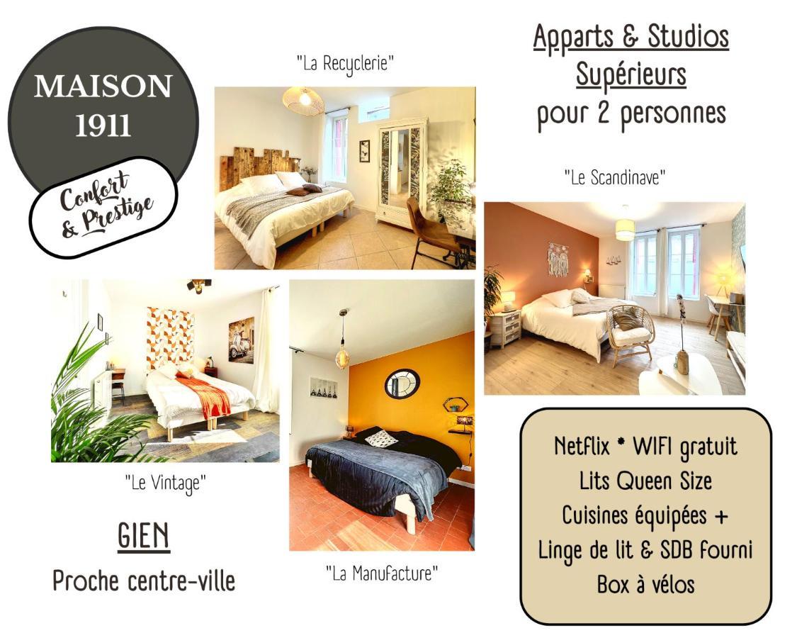 Appart La Manufacture - Maison 1911 - Confort & Prestige Gien Zewnętrze zdjęcie